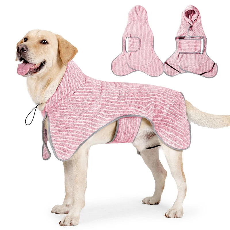 Pet Bathrobe Towel For Dogs And Cats Ultra Soft Water Absorbent Drying Robe