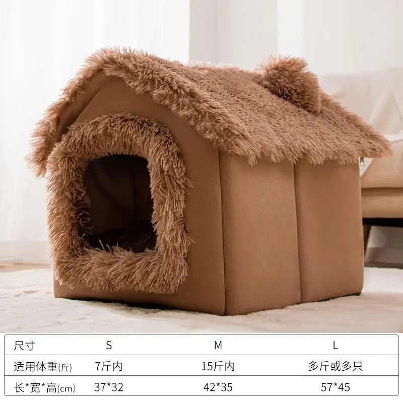 Indoor Soft Cozy Dog Kennel Bed Cave For Small Dogs Portable