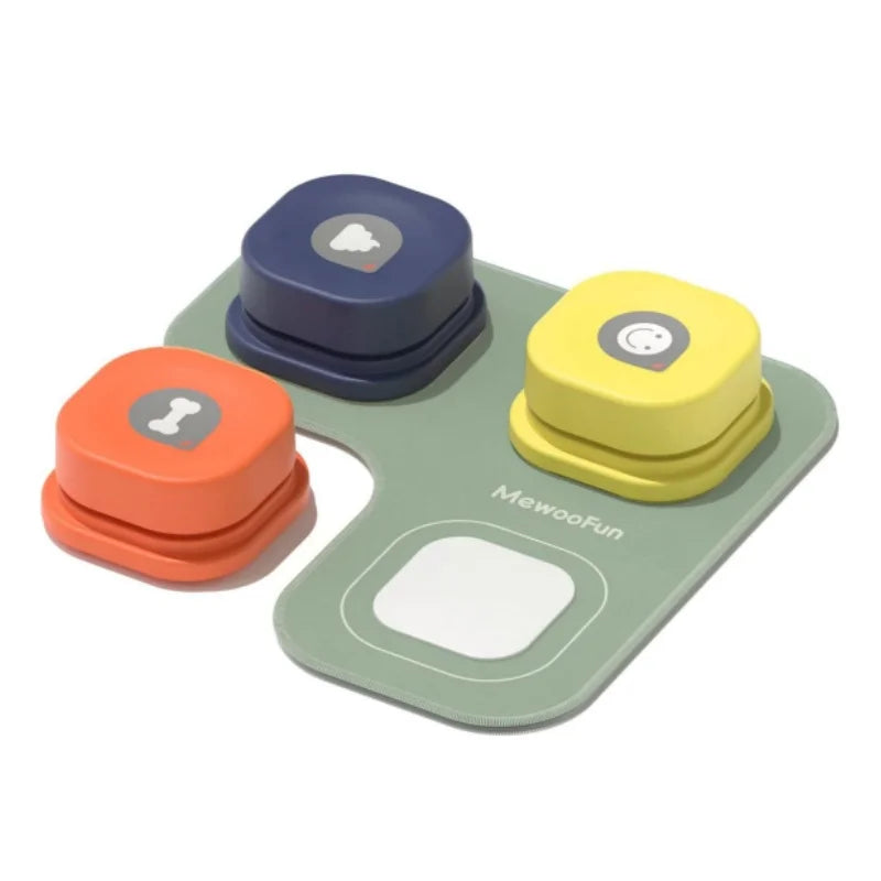 Mewoofun Recordable Dog Talking Buttons with Rubber Mat for Training