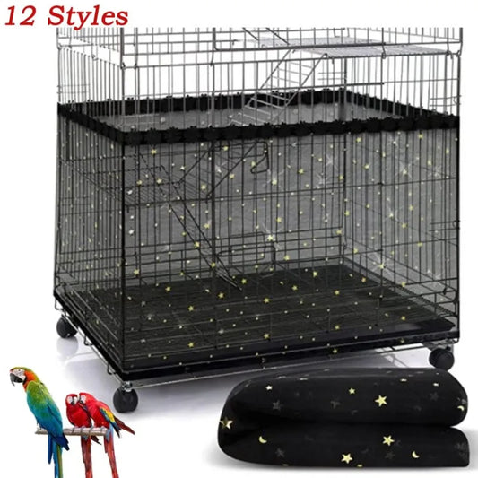 Universal Bird Cage Cover Elastic Mesh Skirt Soft Seed Guard for Birds