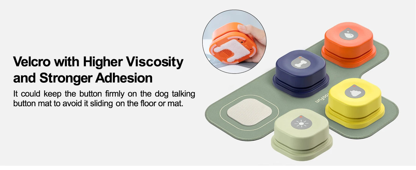 Mewoofun Recordable Dog Talking Buttons with Rubber Mat for Training