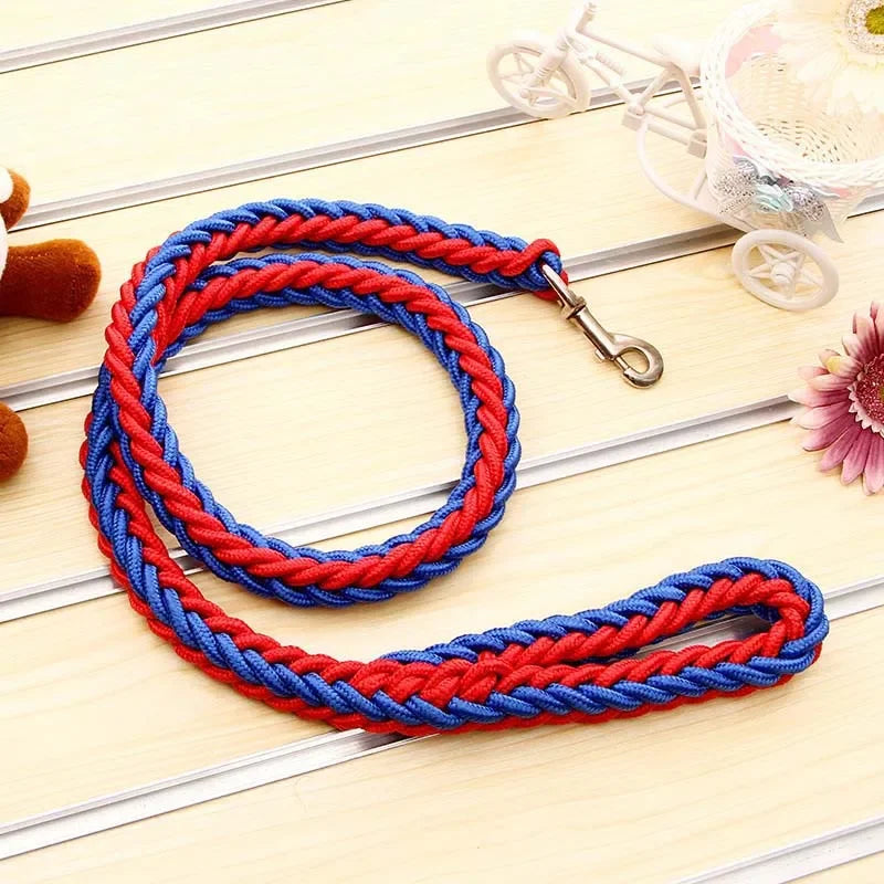 Heavy Duty Nylon Braided Dog Leash For Large Dogs Durable Walking Lead