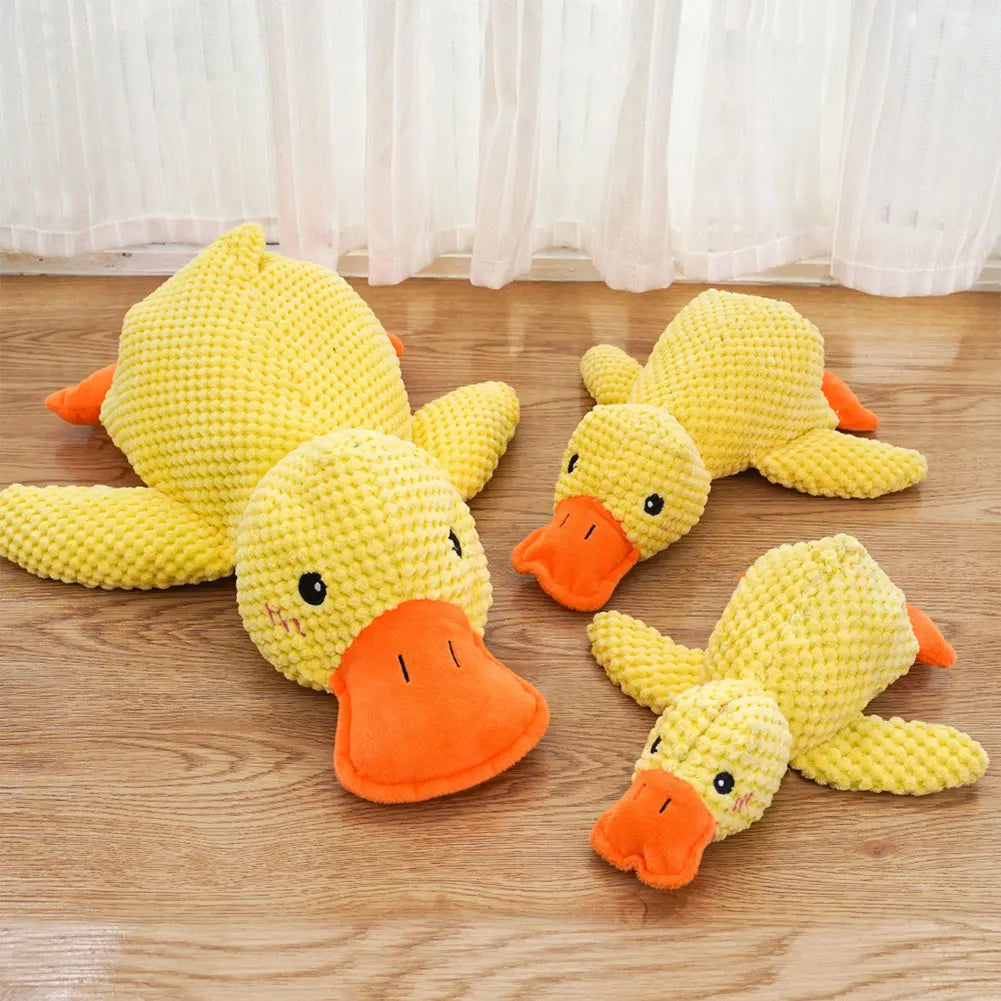 Dog Calming Duck Plush Chew Toy With Quacking Sound For Dogs