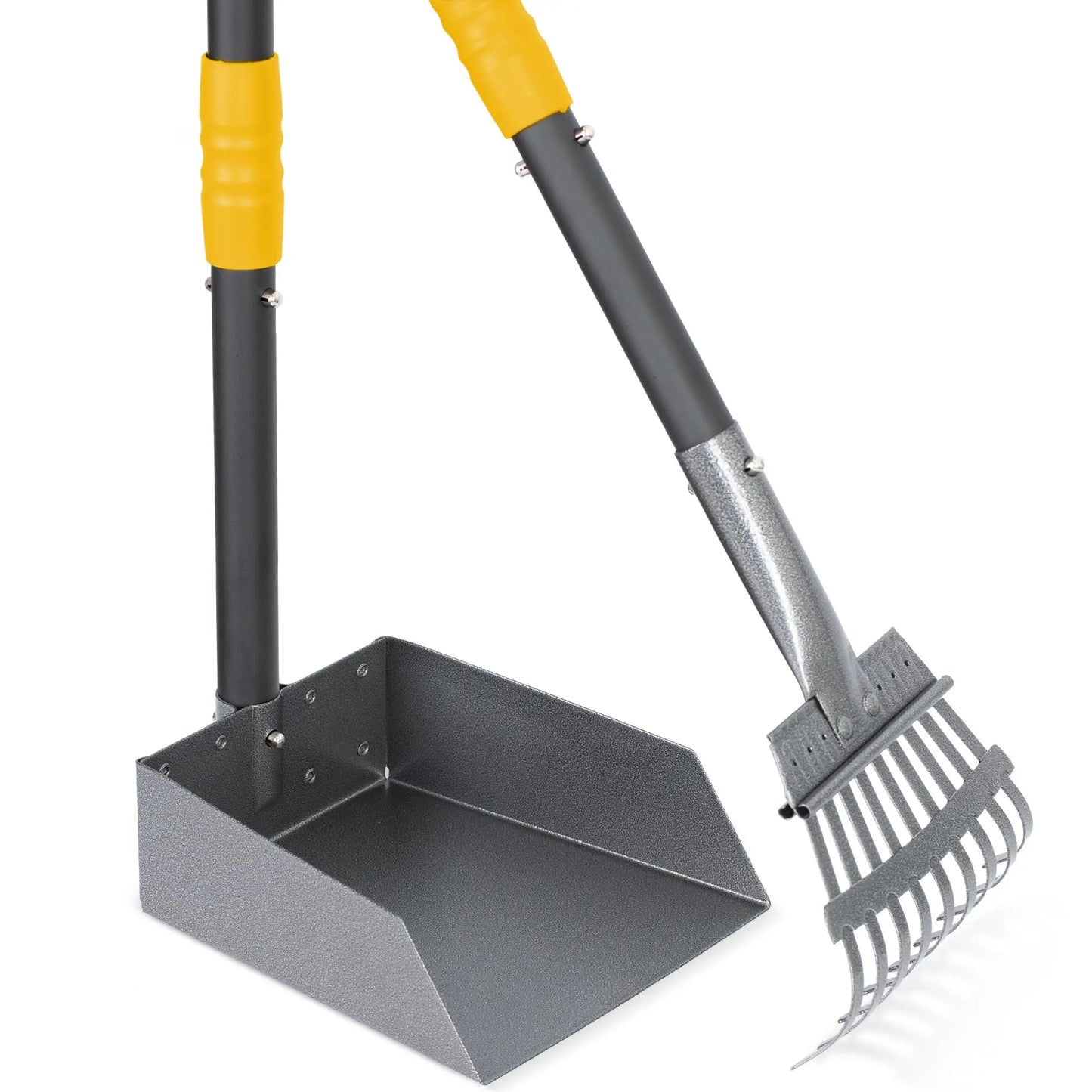 Dog Pooper Scooper Set with Adjustable Stainless Handles for Easy Waste Cleanup