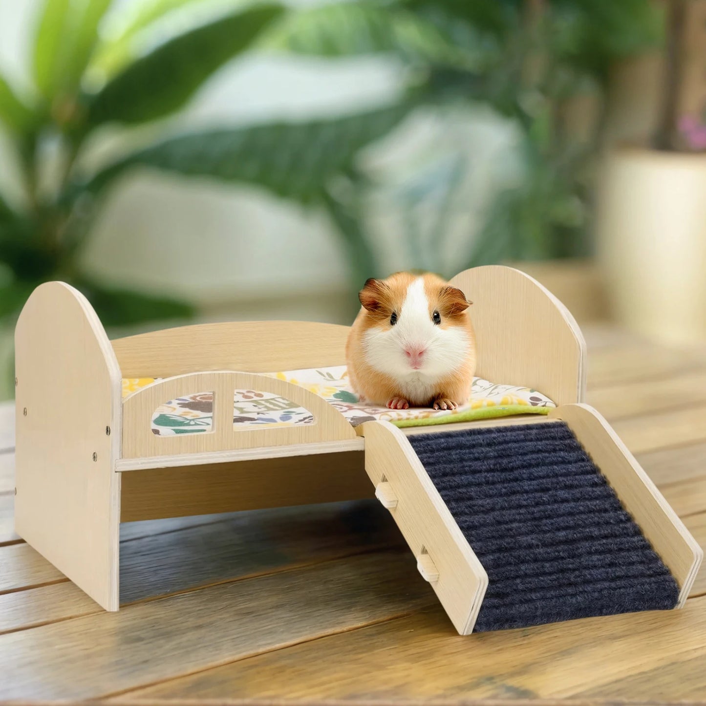 Wooden Multi Level Hideout Platform For Small Pets Guinea Pigs Hamsters Rabbits