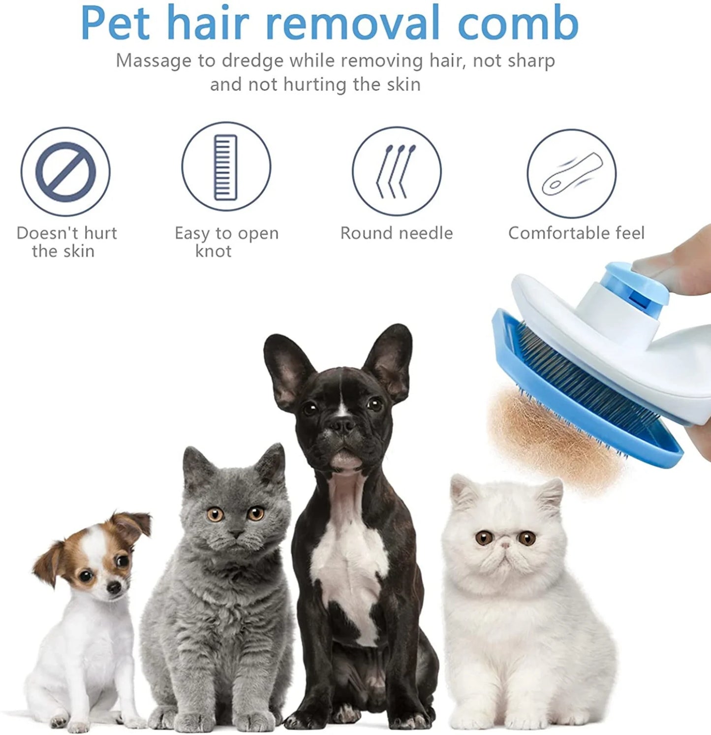 Dog Hair Remover Brush For Long Hair Pets Cat Hair Cleaner Grooming