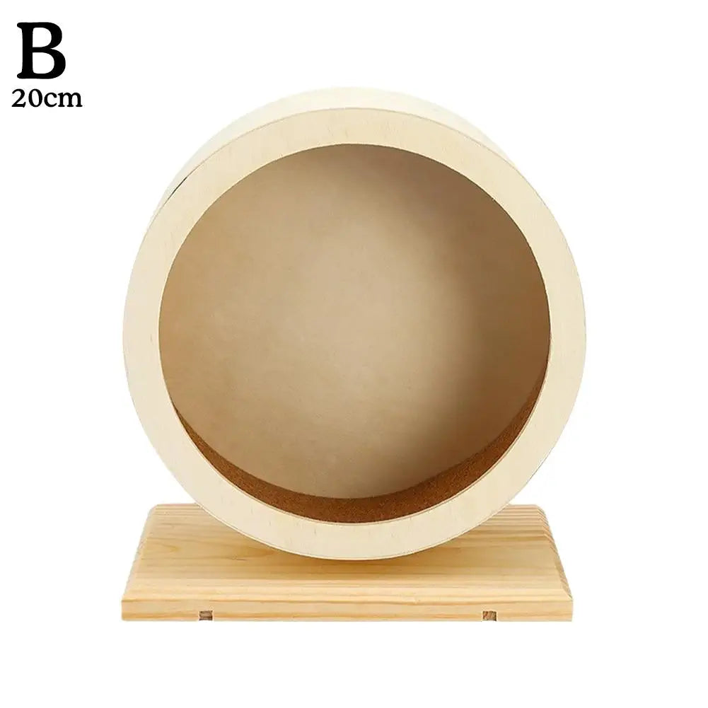 Golden Bear Mute Wooden Hamster Running Wheel with Cork Pad Roller