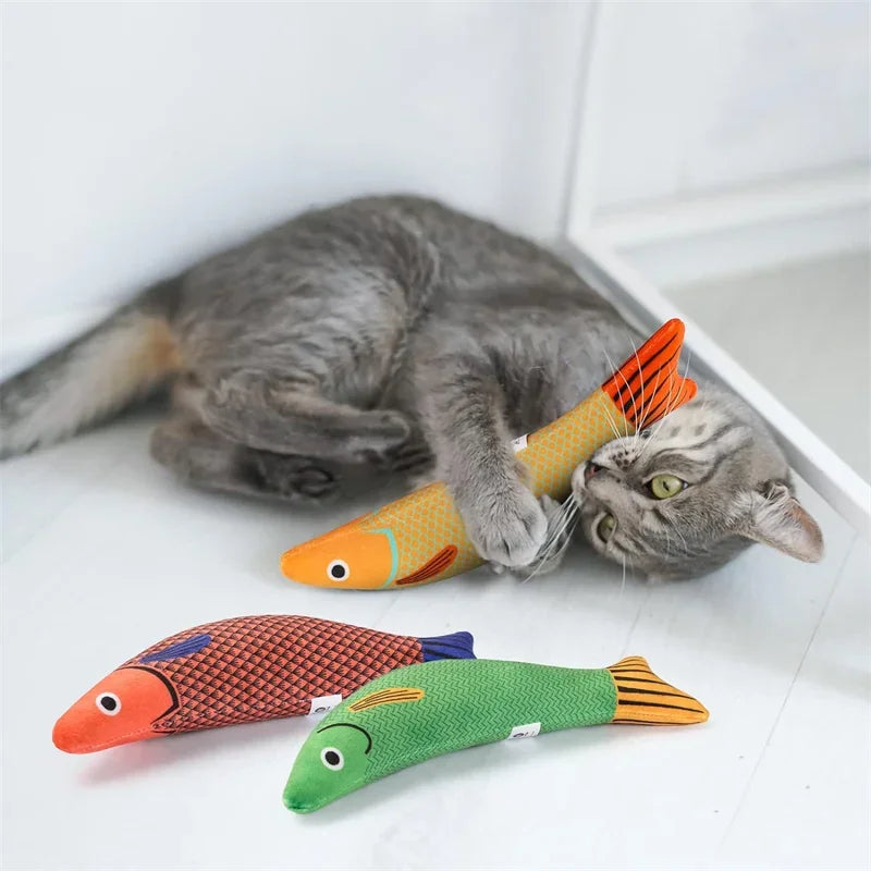 Catnip 3D Simulation Fish Plush Toy For Cats Interactive Chew Goldfish