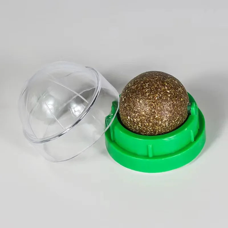 Catnip Wall Mounted Ball Toy For Cats With Scratchers And Cat Grass Snack