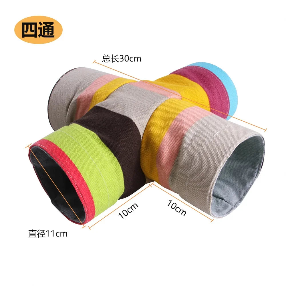Guinea Pig Collapsible Tunnel Pet Toy for Small Animals and Cage Accessories