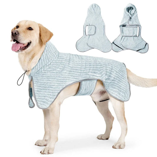 Pet Bathrobe Towel For Dogs And Cats Ultra Soft Water Absorbent Drying Robe