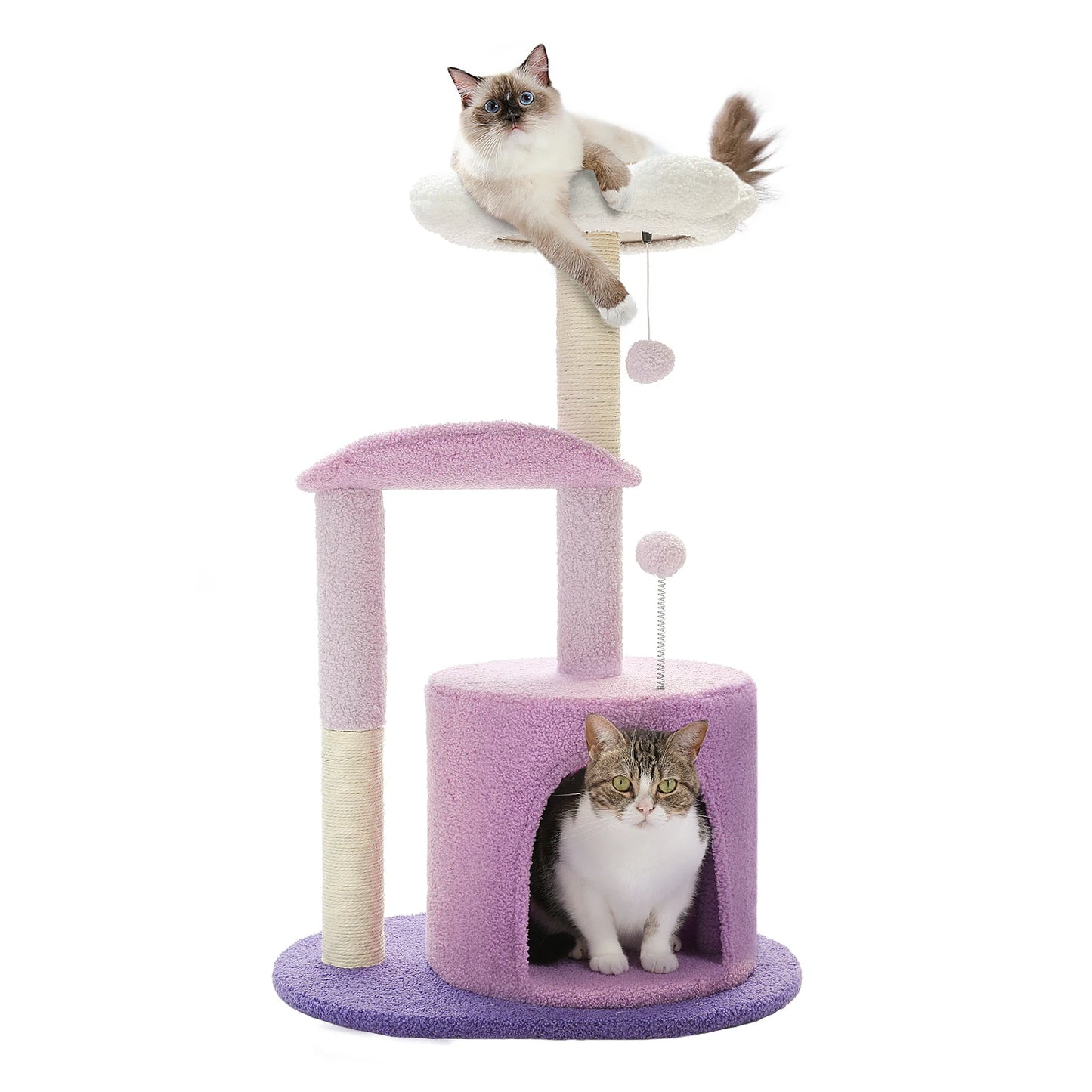 Flower Cat Tree For Indoor Cats With Sisal Scratching Post Plush Perches