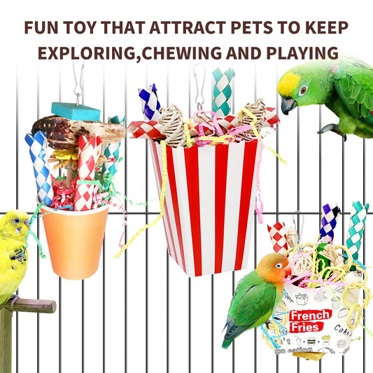 3PCS Bird Shredding Toys for Parrots Chewing and Foraging Fun