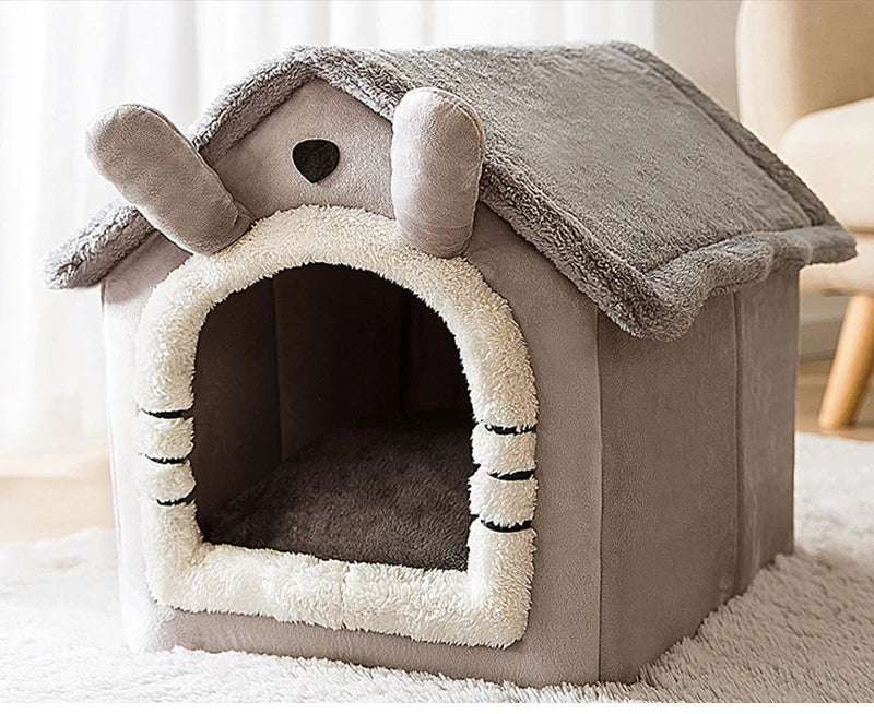 Indoor Soft Cozy Dog Kennel Bed Cave For Small Dogs Portable