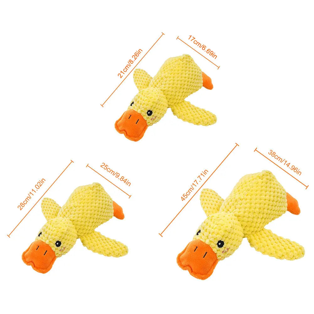 Dog Calming Duck Plush Chew Toy With Quacking Sound For Dogs
