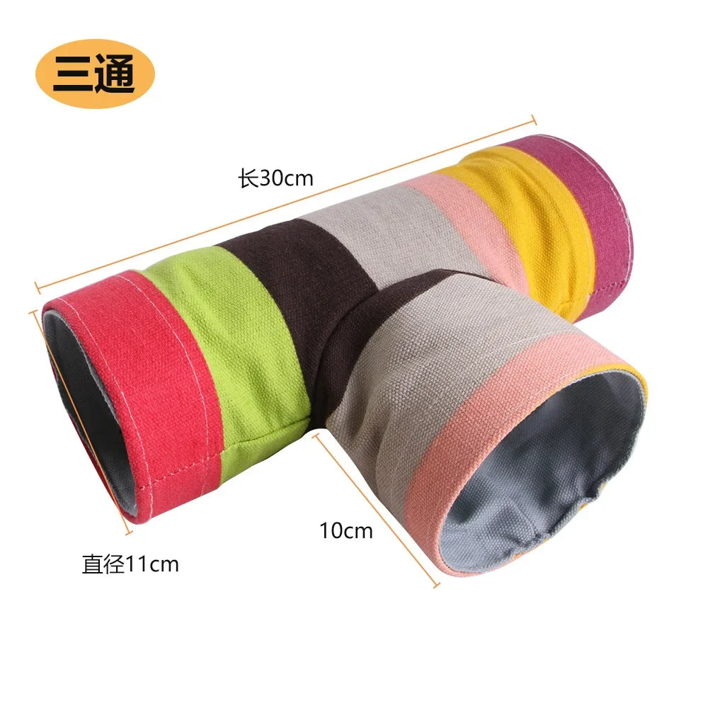Guinea Pig Collapsible Tunnel Pet Toy for Small Animals and Cage Accessories