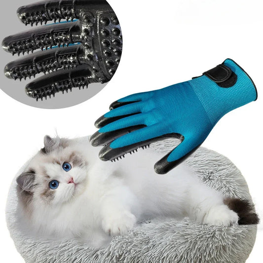 Pet Bath Gloves for Grooming Massage and Hair Removal Non-Slip Rubber Design