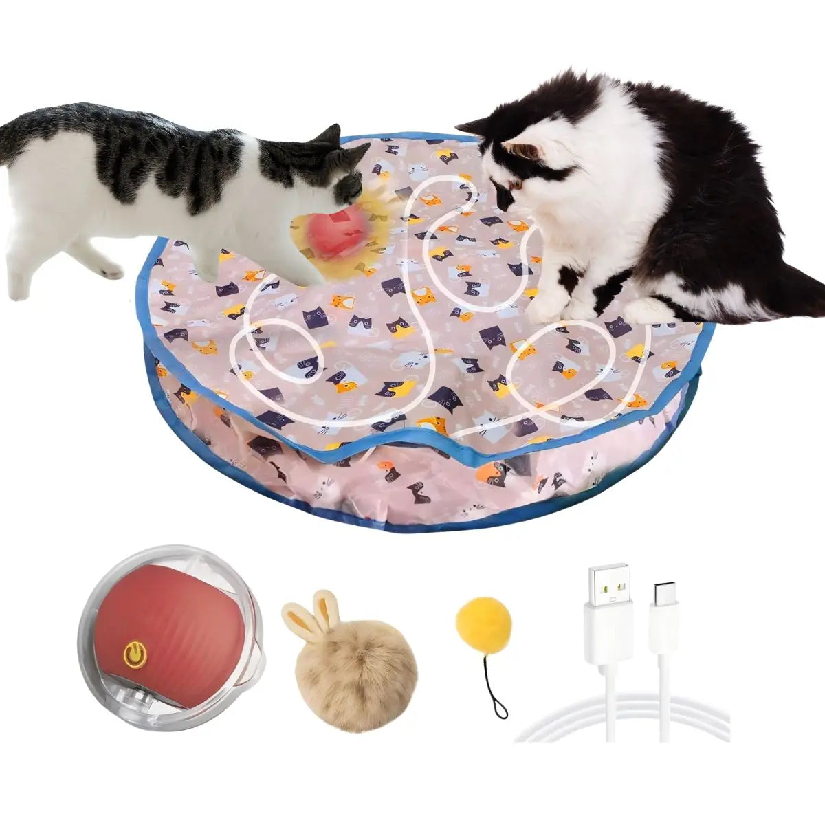 Rechargeable Hide And Seek Pet Toy For Cats And Dogs Interactive Ball Play Set