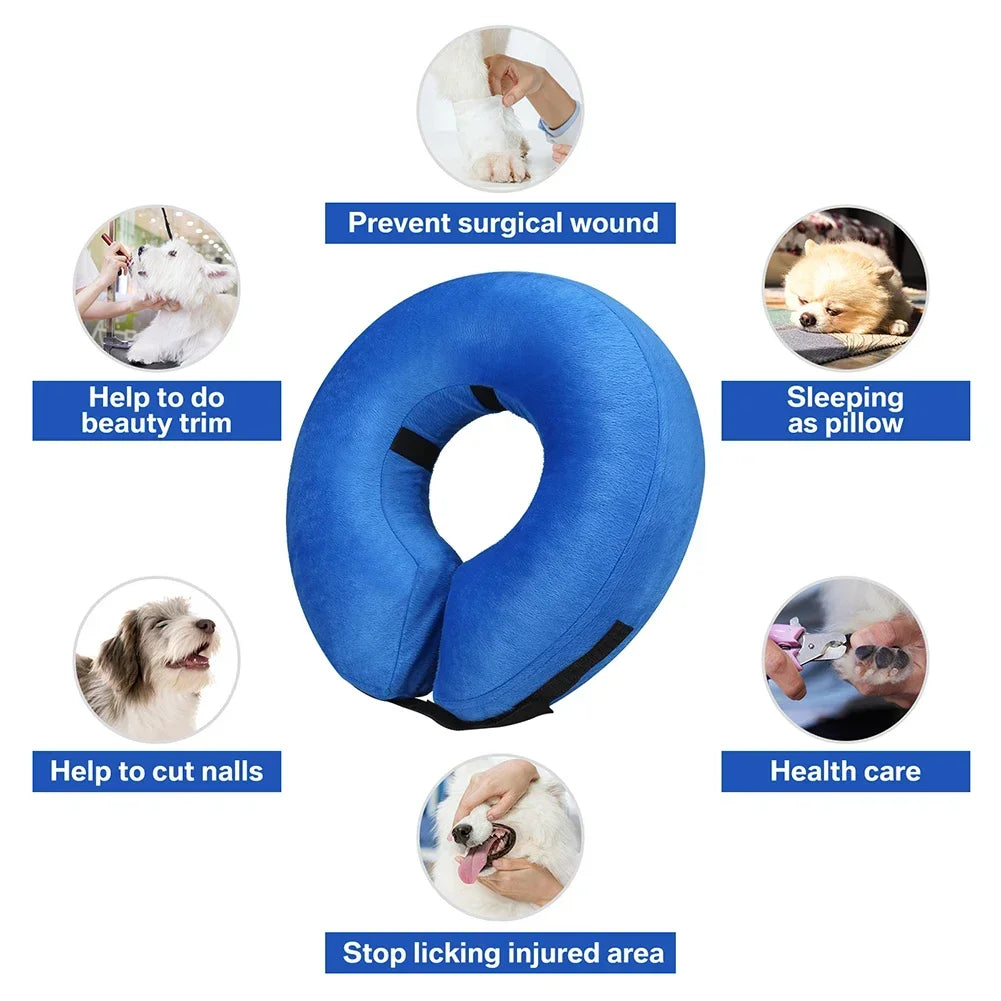 Inflatable Dog Recovery Collar After Surgery Soft Protective Cone For All Dogs