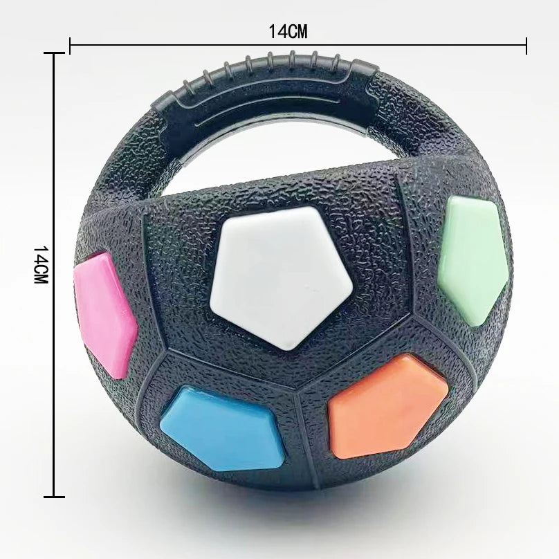 Football Tennis Ball Shaped Dog Toy Squeaky Teething Relief for Outdoor Training