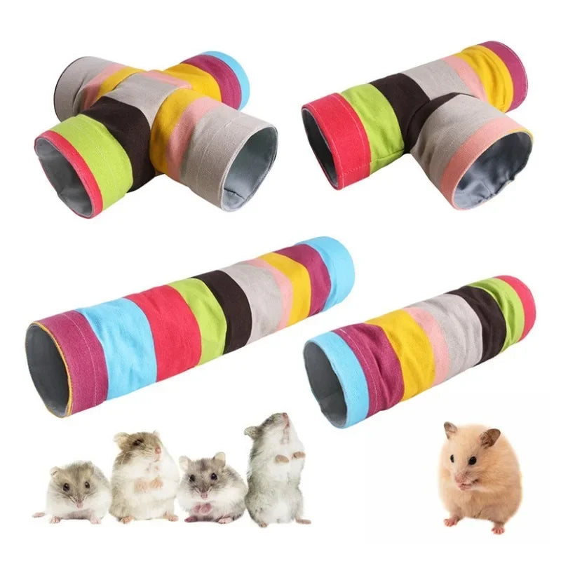 Guinea Pig Collapsible Tunnel Pet Toy for Small Animals and Cage Accessories