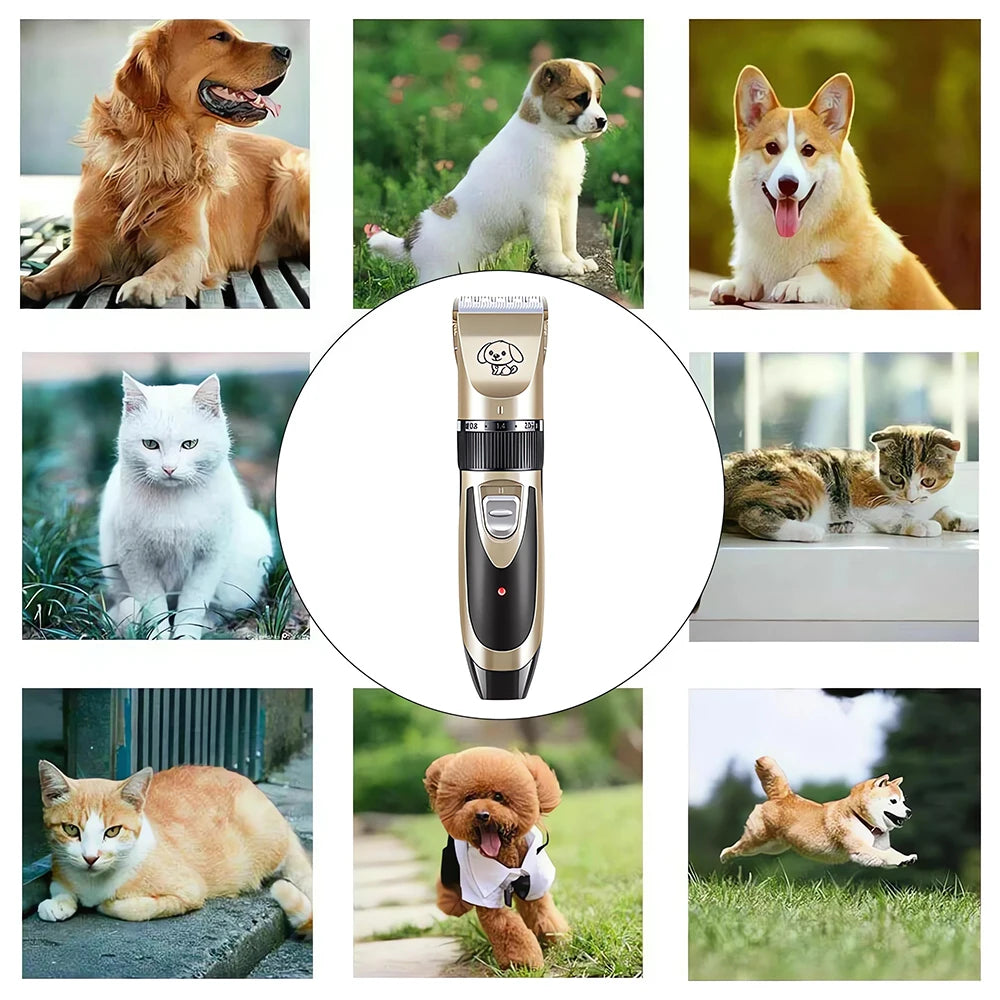 Rechargeable Pet Hair Trimmer Clipper Grooming Kit For Cats And Dogs