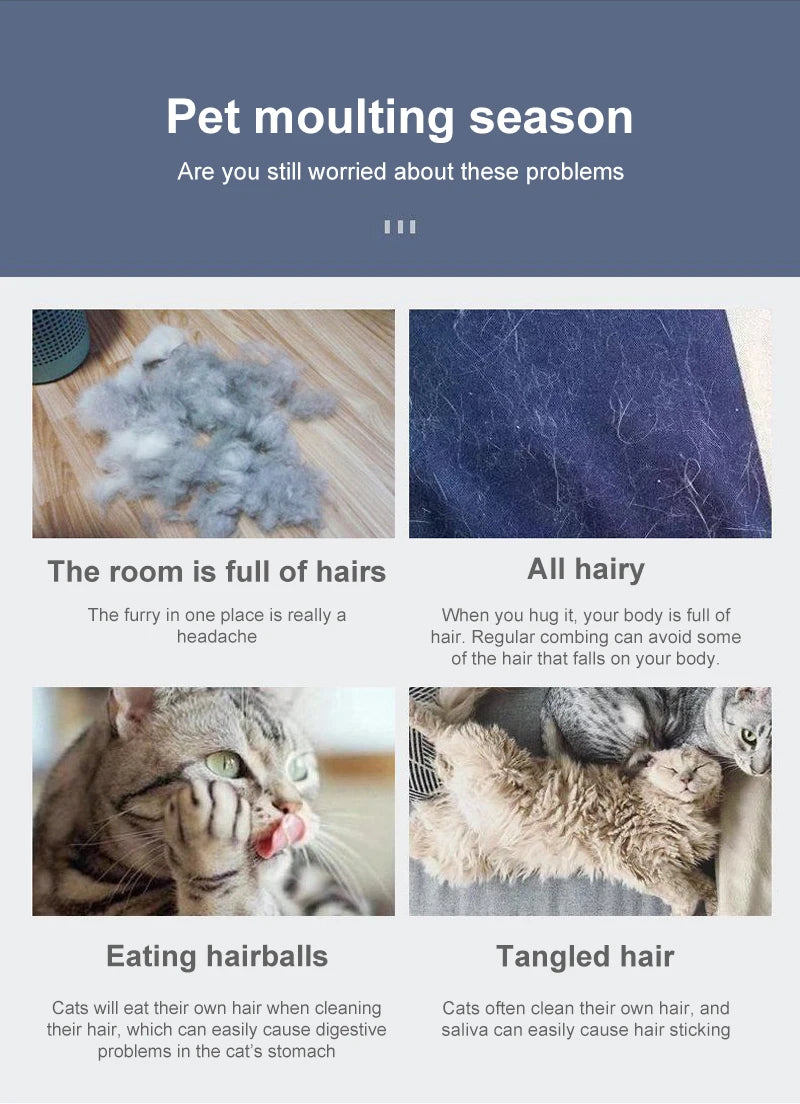 Dog Hair Remover Brush For Long Hair Pets Cat Hair Cleaner Grooming