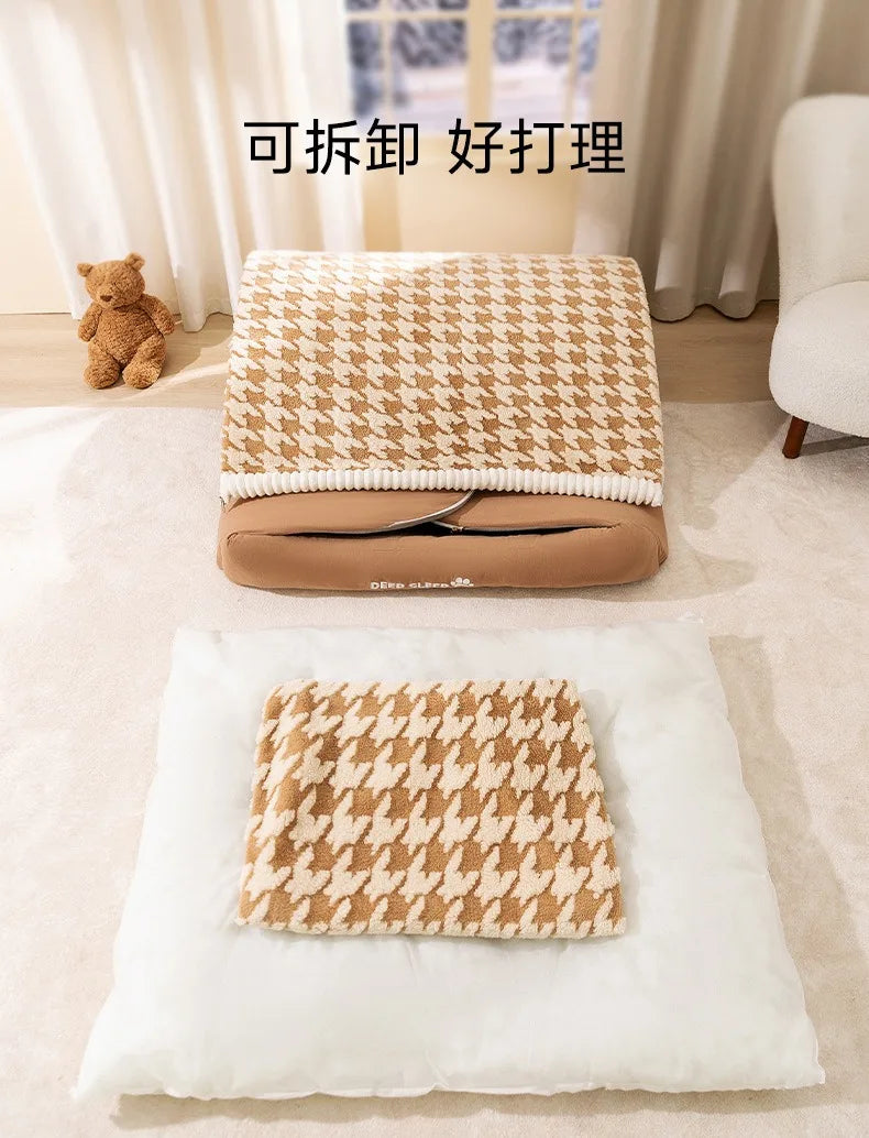 Large Dog Den Quilted Winter Cozy Pet Bed That Keeps Pets Warm Washable