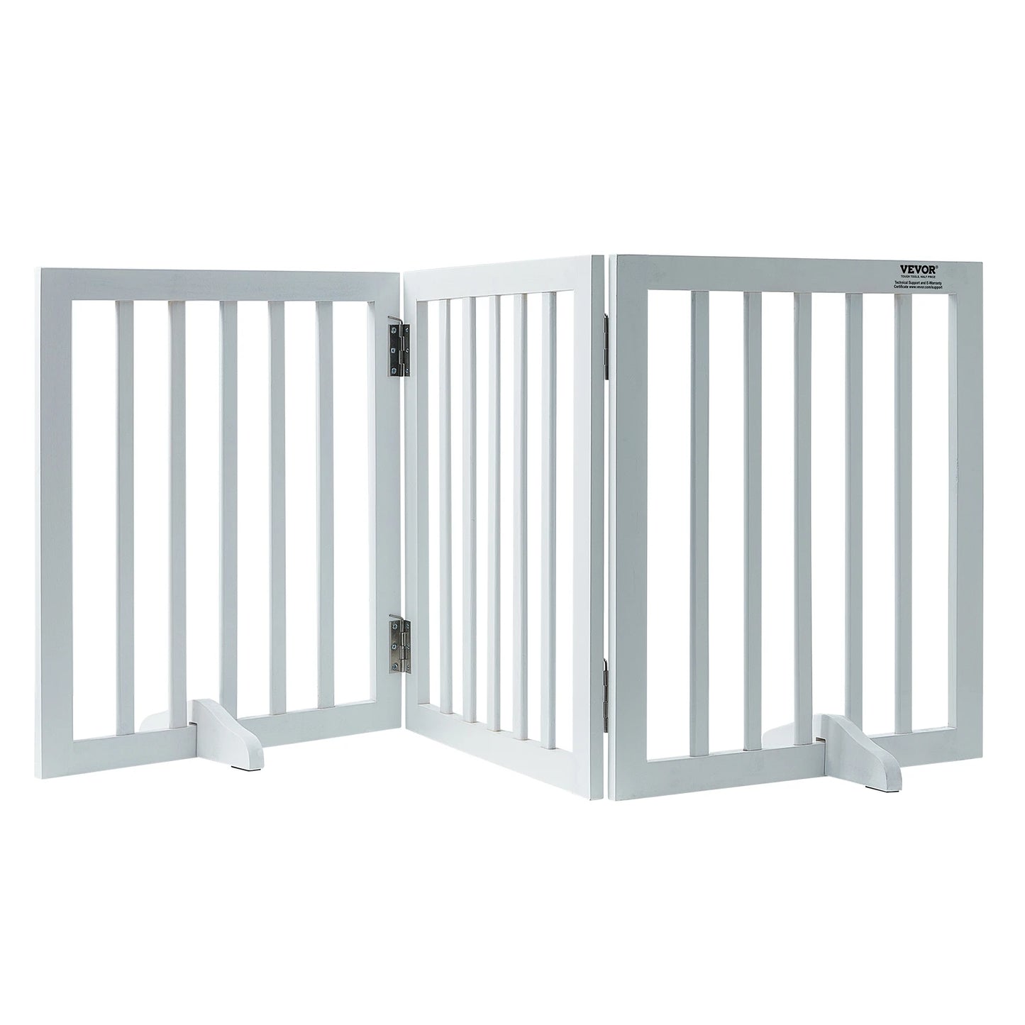 SucceBuy Free Standing Dog Gate With 3 Panels Foldable For Narrow Passages
