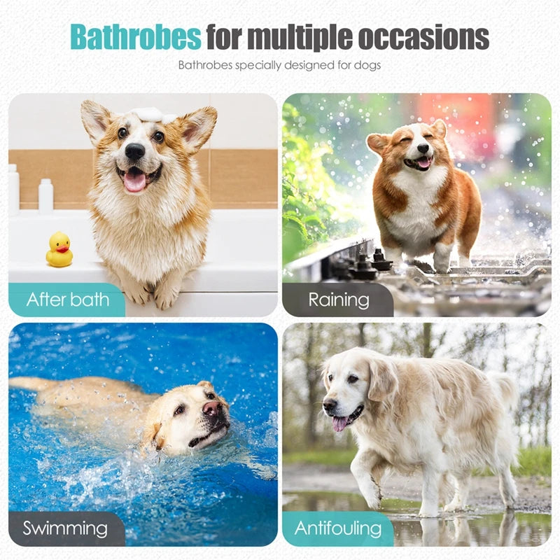 Pet Bathrobe Towel For Dogs And Cats Ultra Soft Water Absorbent Drying Robe