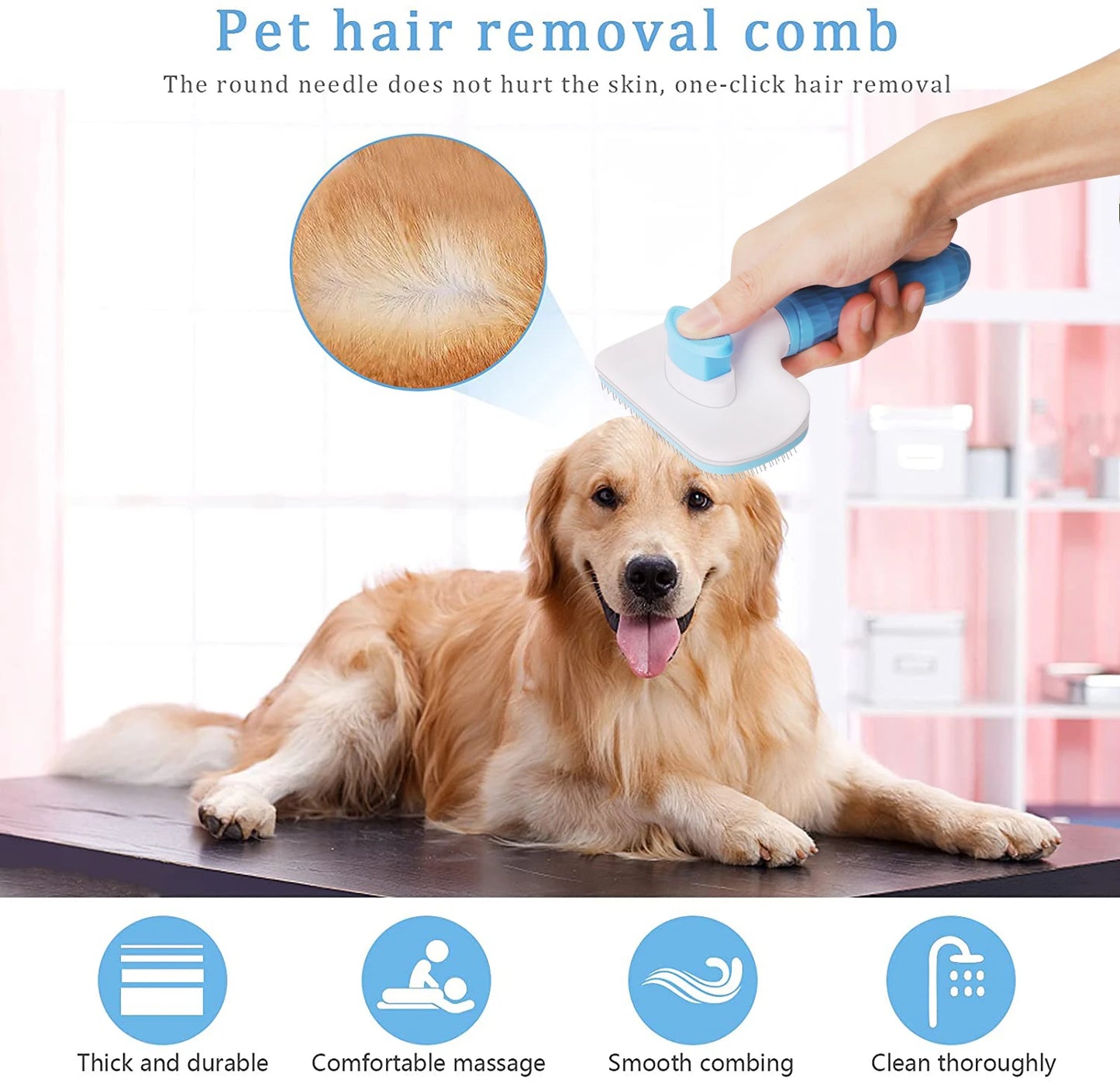 Dog Hair Remover Brush For Long Hair Pets Cat Hair Cleaner Grooming