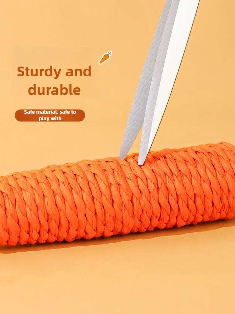 Carrot Shaped Cat Teething Toy With Hemp Rope Interactive Chew Toy