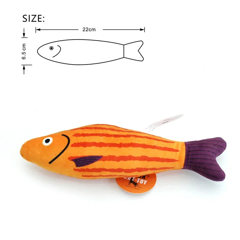 Catnip 3D Simulation Fish Plush Toy For Cats Interactive Chew Goldfish