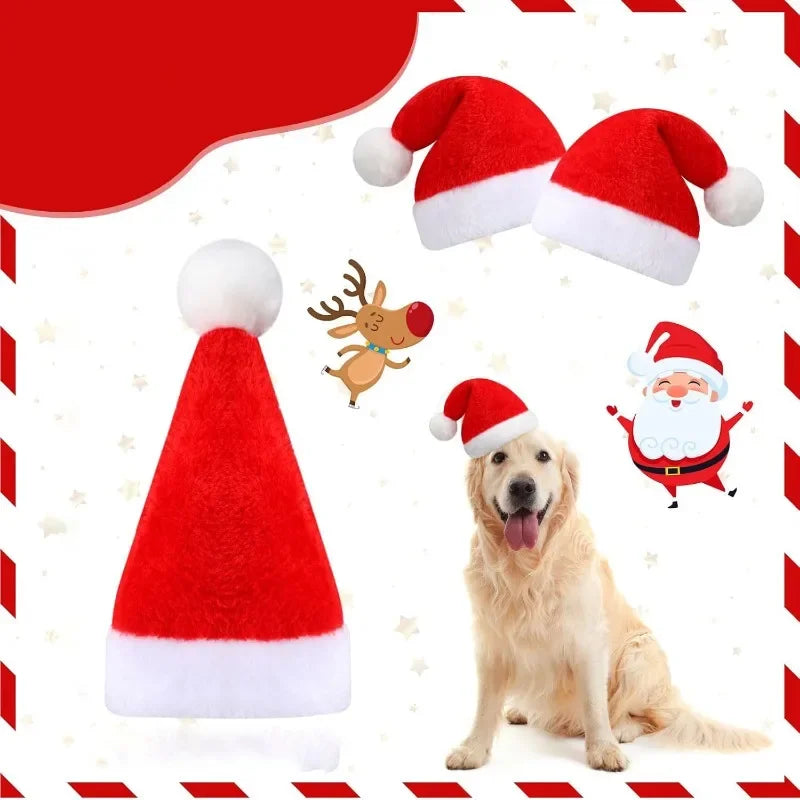 Frienda Plush Santa Hat For Dogs And Cats Christmas Party Costume