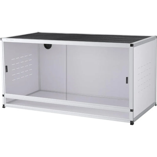 PVC Reptile Enclosure 76 Gallon  Large Reptile Terrarium 44''x20''x20 Tank for Bearded Dragon Gecko Lizard Snake,Wide Breeding L