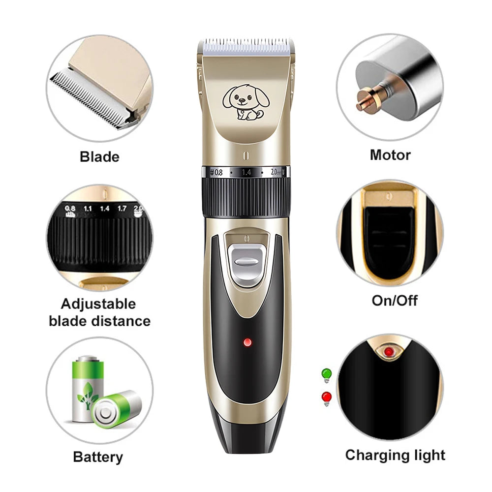 Rechargeable Pet Hair Trimmer Clipper Grooming Kit For Cats And Dogs