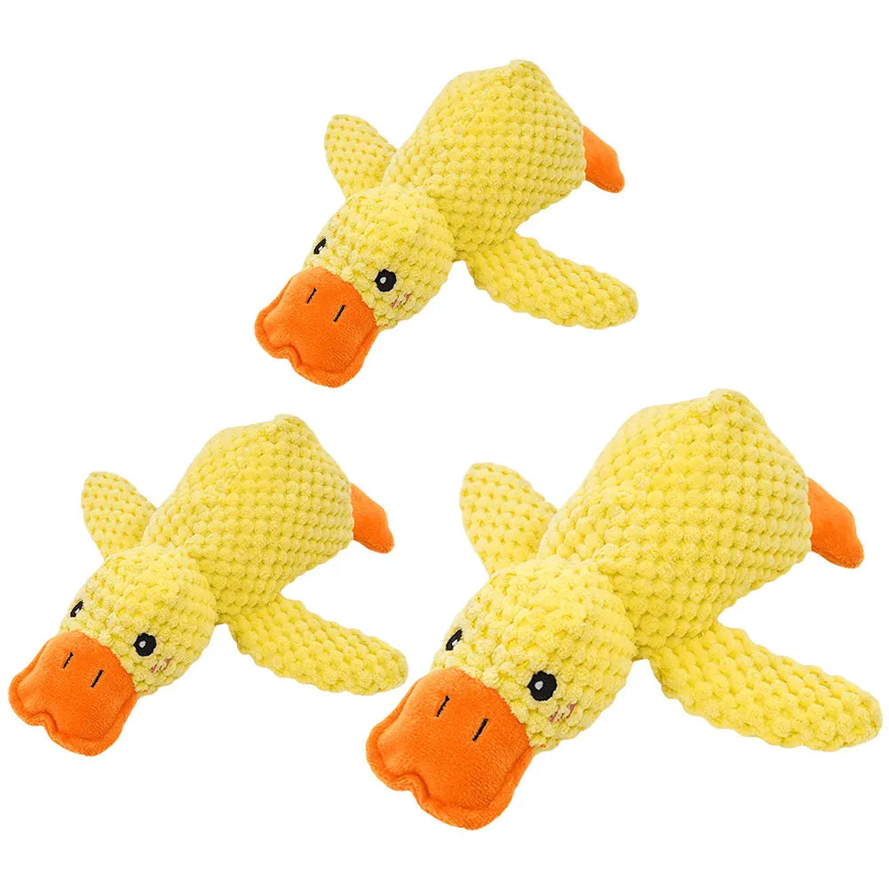 Dog Calming Duck Plush Chew Toy With Quacking Sound For Dogs