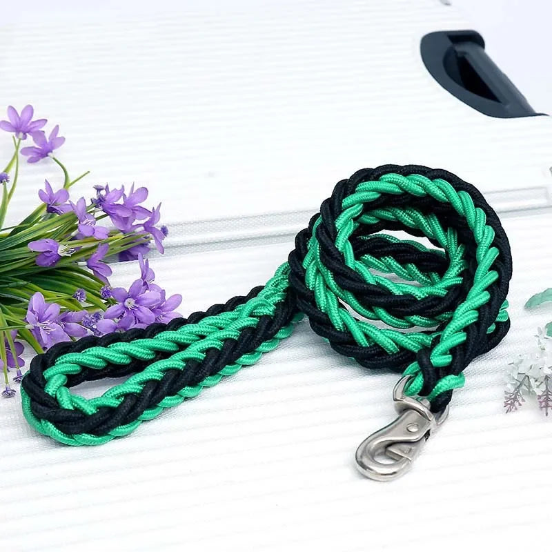 Heavy Duty Nylon Braided Dog Leash For Large Dogs Durable Walking Lead